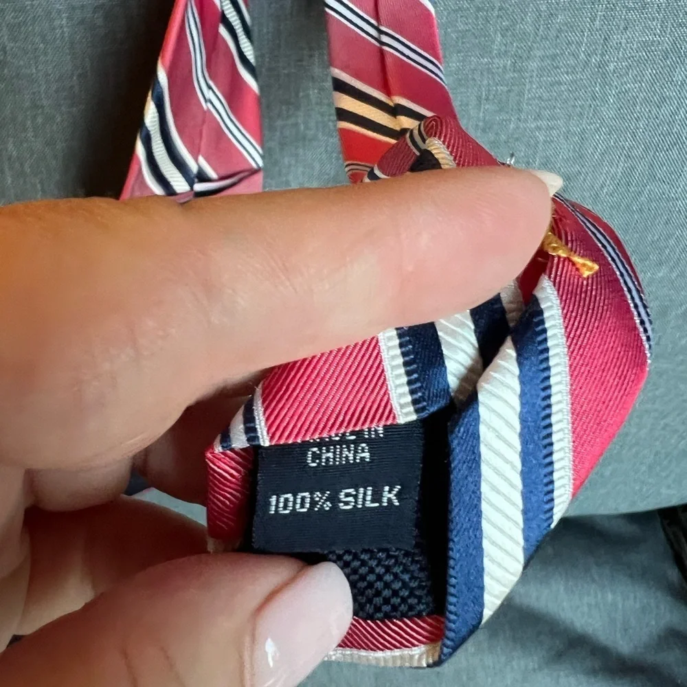 Nautica Blue and Red Plaid Silk Tie